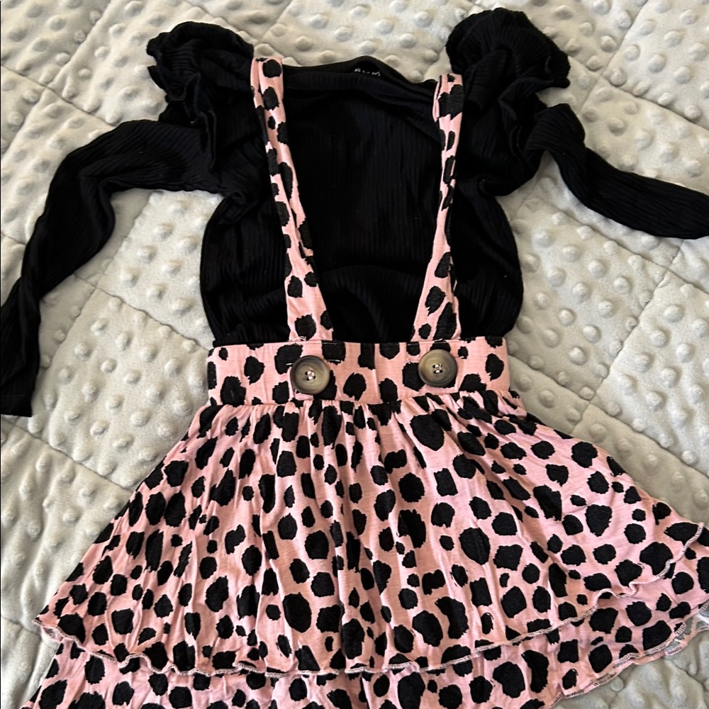 Stylish Kids Matching Set - Black and Pink
